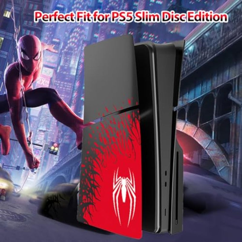 Faceplate for Disc Edition] - Superhero Spider - Man 2 Plates for PS5 Console Cover Plates, Premium ABS Faceplate Shell Covers for Playstation 5 Slim Disc Edition - Image 3