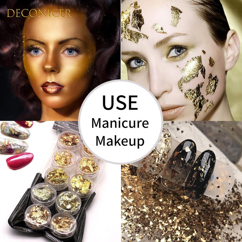 Deconicer 300 pcs Imitation Gold Leaf Sheets.Gold Foil Sheets are Suitable for Art,Gilding,Decoration,Crafts,Pictures,Frames,Sculpture,Furniture.3.15×3.35 inches. - Image 3