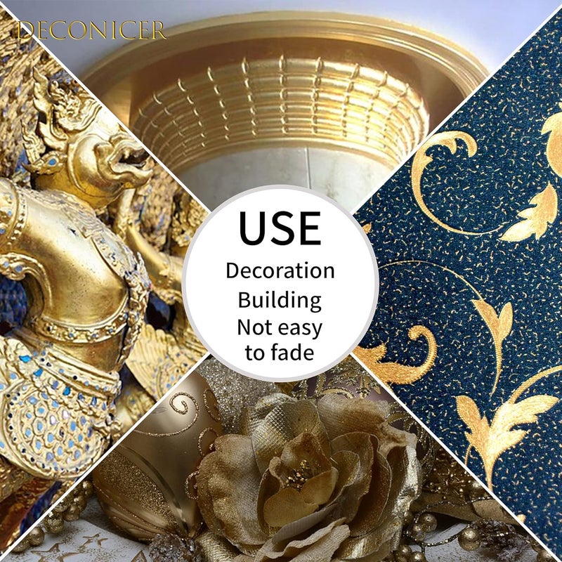 Deconicer 300 pcs Imitation Gold Leaf Sheets.Gold Foil Sheets are Suitable for Art,Gilding,Decoration,Crafts,Pictures,Frames,Sculpture,Furniture.3.15×3.35 inches. - Image 5