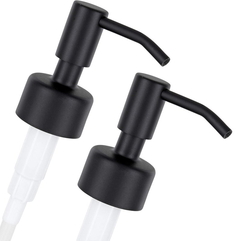 ALTGLAS Twin Pack  2X Stainless Steel Soap Pump Budapest as Replacement for Liquid Hand Soap Dispensers Matte Black  Fits eg Jack Bottle