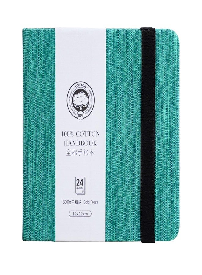 Lightwish Square Watercolor Journal,100% Cotton,300gsm/140lb,Acid-Free,24 Sheets Cold Press Watecolor Paper Sketchbook for Artists Adults Students,4.7 * 4.7 Inches - Image 1