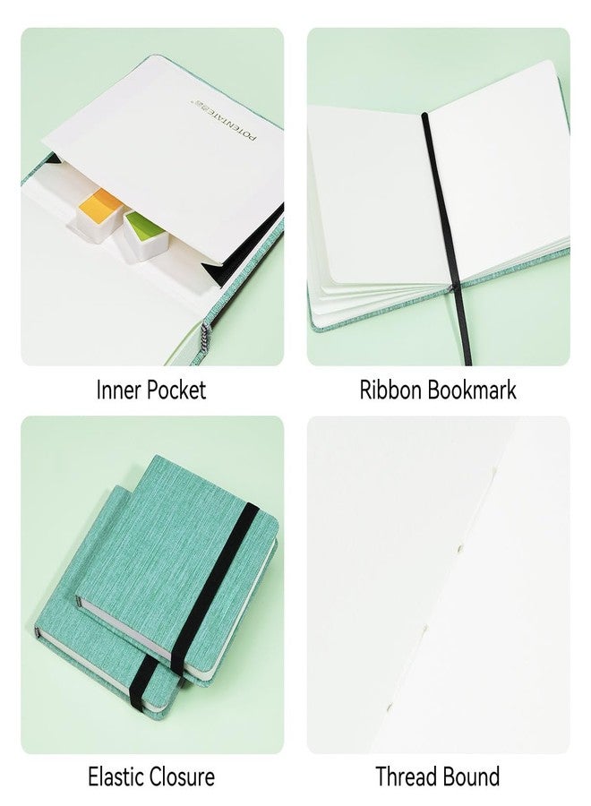 Lightwish Square Watercolor Journal,100% Cotton,300gsm/140lb,Acid-Free,24 Sheets Cold Press Watecolor Paper Sketchbook for Artists Adults Students,4.7 * 4.7 Inches - Image 3