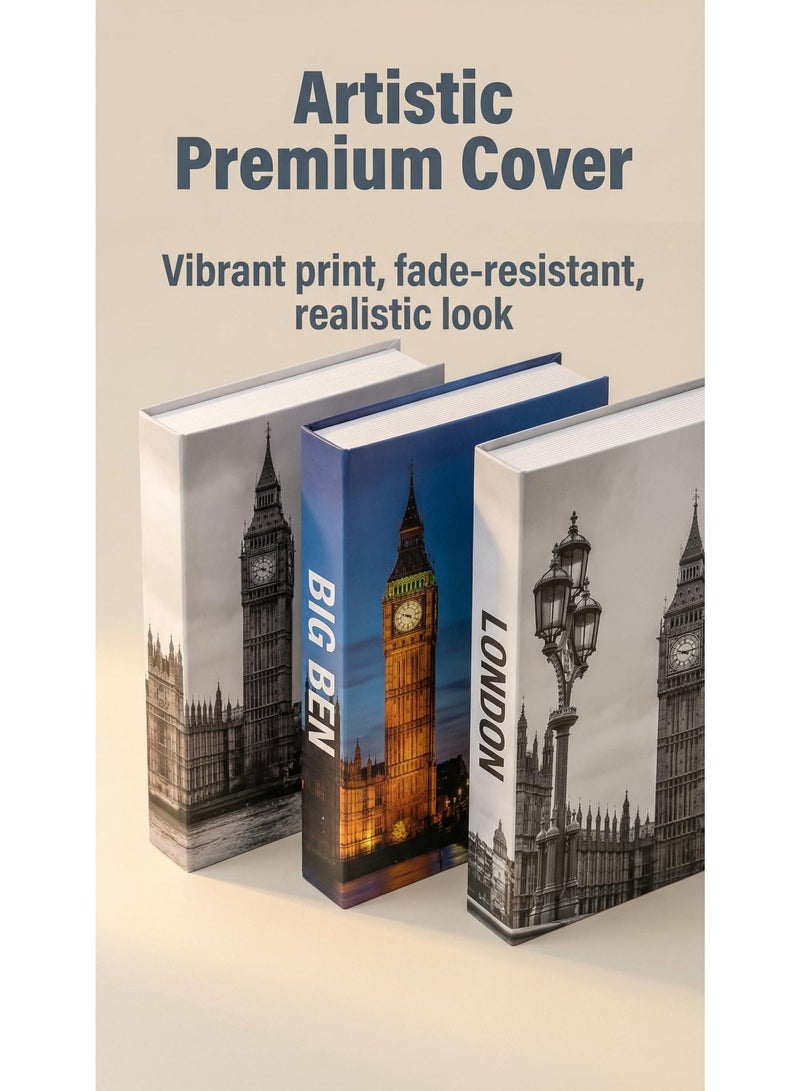 نيبمينينت 9 قطع من الكتب الزخرفية، كتب مزيفة مع تخزين مخفي، كتب زخرفية لرفوف الكتب وطاولة القهوة، صناديق كتب زخرفية، كتب مزيفة مجوفة لغرفة المعيشة. - Image 3