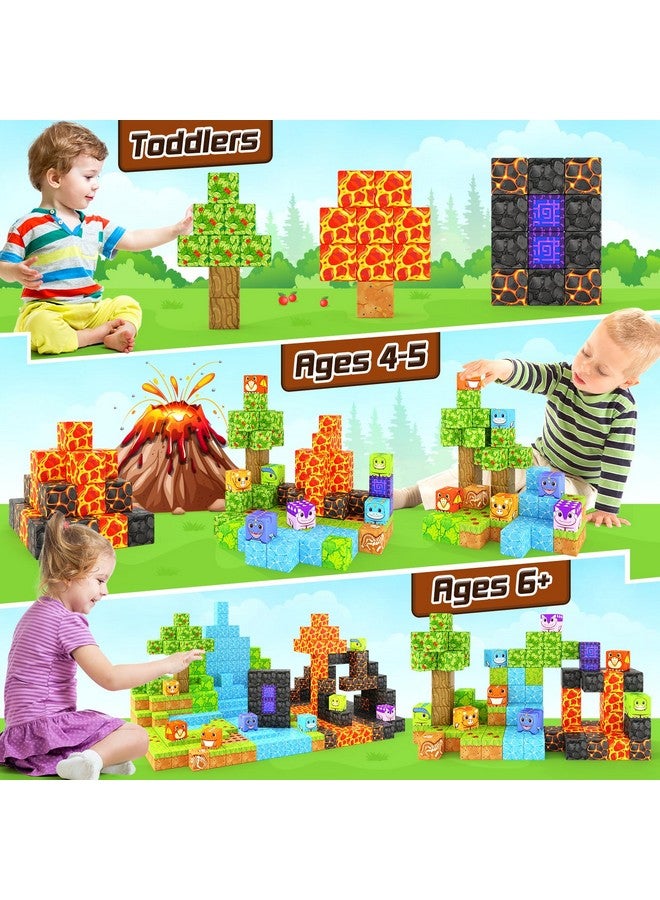 Coodoo Dinosaur Toys Magnetic Blocks - Build Mine Magnet World Dinosaur Adventure Set, Magnetic Building Blocks Outdoor Toddler Toys For 3+ Year Old Boys & Girls, Creative Jurassic Scenes Kids Toys Games - Image 3