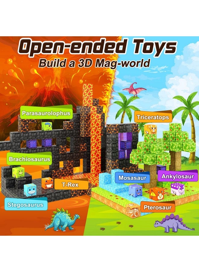 Coodoo Dinosaur Toys Magnetic Blocks - Build Mine Magnet World Dinosaur Adventure Set, Magnetic Building Blocks Outdoor Toddler Toys For 3+ Year Old Boys & Girls, Creative Jurassic Scenes Kids Toys Games - Image 5