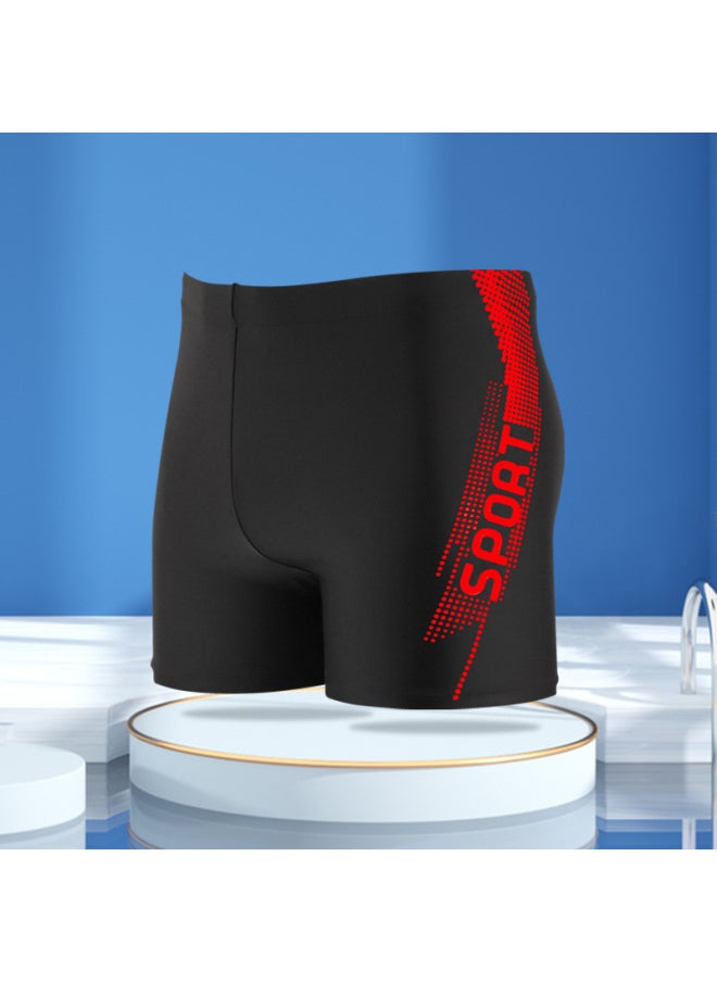 Generic - Simple Printed Men's Swimming Trunks Plus Size Soft And Comfortable Lining Adult Hot Spring Boxer Swimming Trunks Wholesale-Color:Red Offset Printing-Size:4XL (recommended 80.00 Kg-90.00 Kg - Image 1