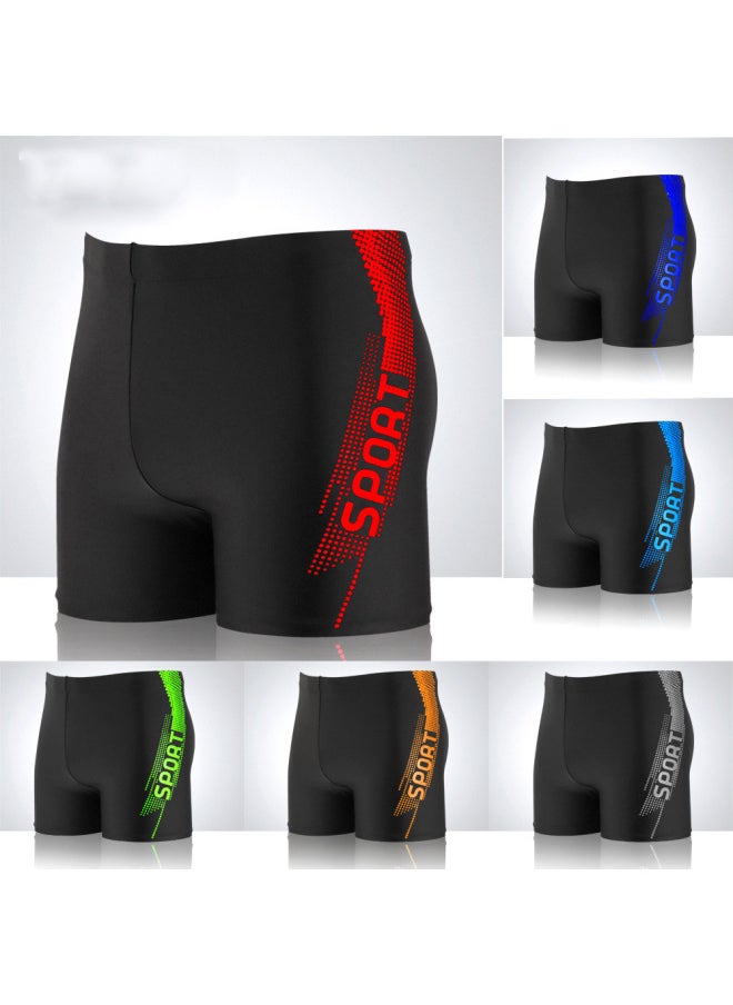 Generic - Simple Printed Men's Swimming Trunks Plus Size Soft And Comfortable Lining Adult Hot Spring Boxer Swimming Trunks Wholesale-Color:Red Offset Printing-Size:4XL (recommended 80.00 Kg-90.00 Kg - Image 1
