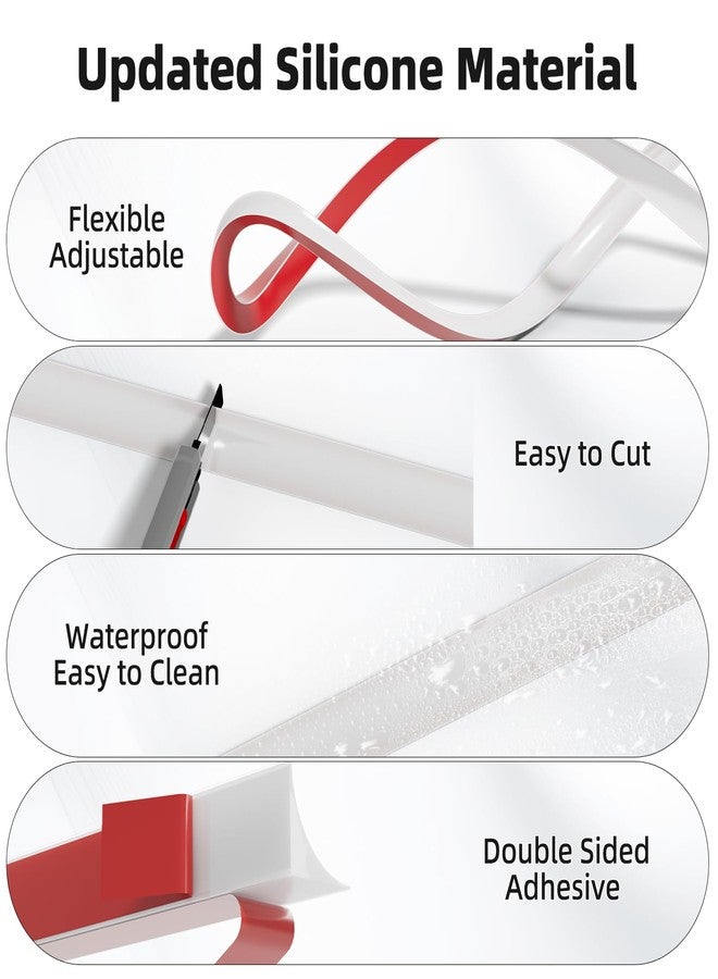 cuysfead 9.8' L Shape Flexible Quarter Round Molding, Peel and Stick Inside Corner Trim for Wall Floor Edge, Selfadhesive Bendable Rubber Trim for Stair,Countertop,Backsplash, Bathroom Bathtub (White) - Image 3
