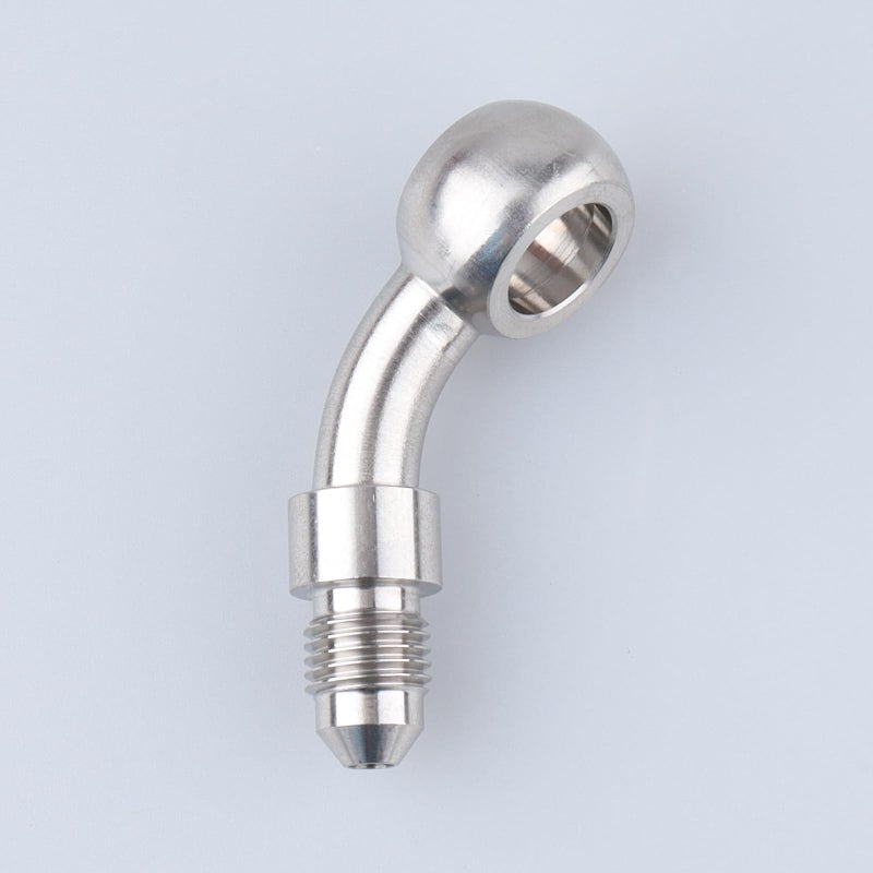AC PERFORMANCE Stainless Steel 45 Degree 3 AN Male to Banjo Eye Hole Diameter 102mm Brake Banjo Fitting for AN3 PTFE Brake Hose Line