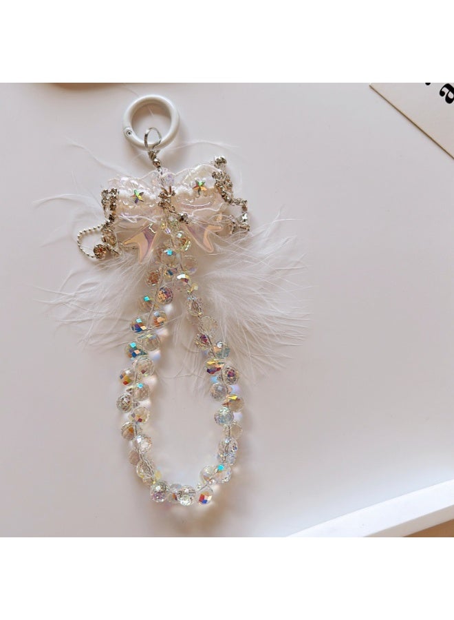 NIBEMINENT Super Cute Beaded Phone Charm – Trendy Phone Chain Wrist Strap, Shining Beads Chain Lanyard for Cell Phone - Image 1