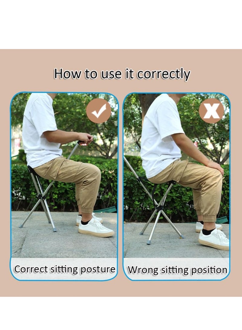 XiuWoo Folding Crutches with Seat, Portable Lightweight Aluminum Walking Cane, for Camping, Hiking, Easy Carry, black - Image 4