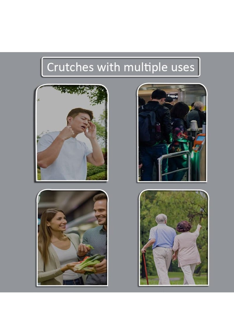 XiuWoo Folding Crutches with Seat, Portable Lightweight Aluminum Walking Cane, for Camping, Hiking, Easy Carry, black - Image 5