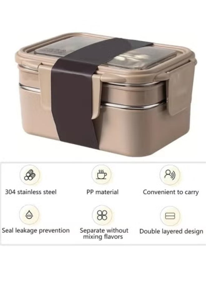 Walpck Bento Lunch Box for Adults Thermal Lunchbox Fresh-Keeping Bento Box Student Office Worker Portable Packed Lunch for Work Food School - Image 2