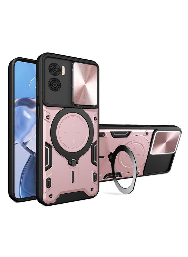 S-TOP Case For Motorola Moto E22 / E22i CD Texture Sliding Camshield Magnetic Holder Phone Case - Image 1