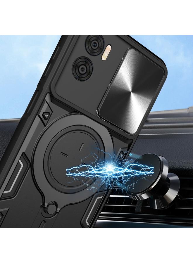 S-TOP Case For Motorola Moto E22 / E22i CD Texture Sliding Camshield Magnetic Holder Phone Case - Image 4