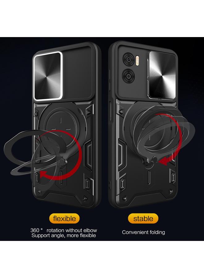 S-TOP Case For Motorola Moto E22 / E22i CD Texture Sliding Camshield Magnetic Holder Phone Case - Image 5