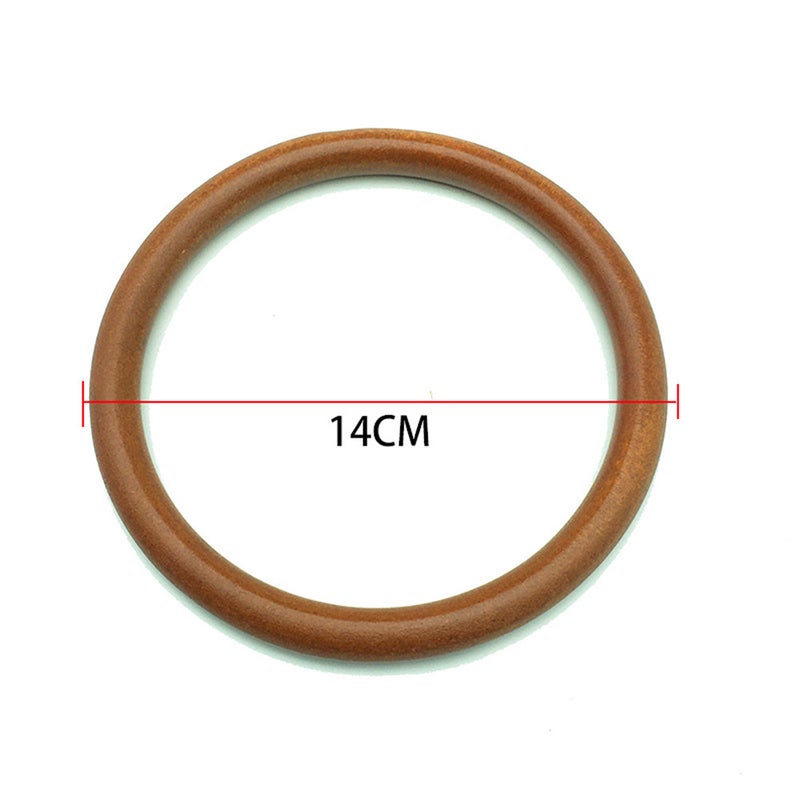 Handcrafted Wooden Bamboo Bag Handles D-Ring(Brown round) wooden handle (round) (Brown round) wooden handle (round) 