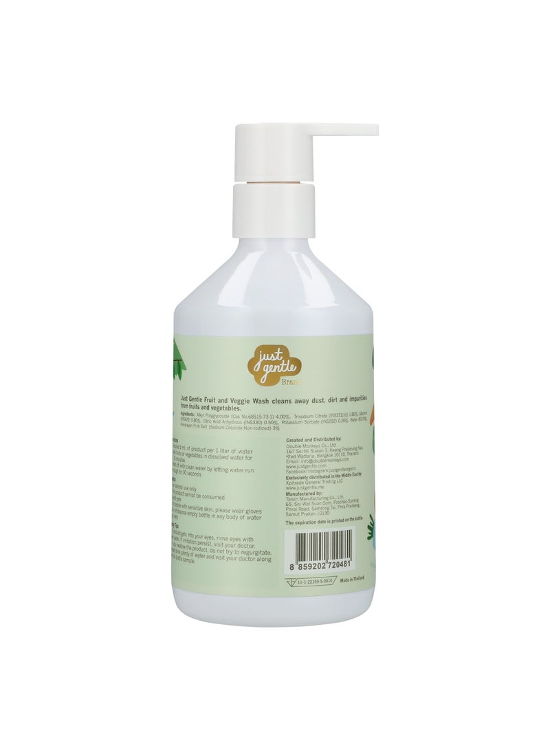Just Gentle Fruit & Veggie Wash - Natural, Removes Pesticides & Bacteria, Safe for Babies, 300ml - Image 1