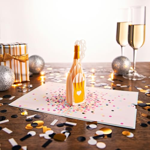 Lovepop Congratulations Pop-Up Card for Her and Him - 3D Greeting Cards for Boys, Girls, Men, Women - Champagne Pop - 5" x 7" Card - Blank Note Card & Envelope Included - Image 5