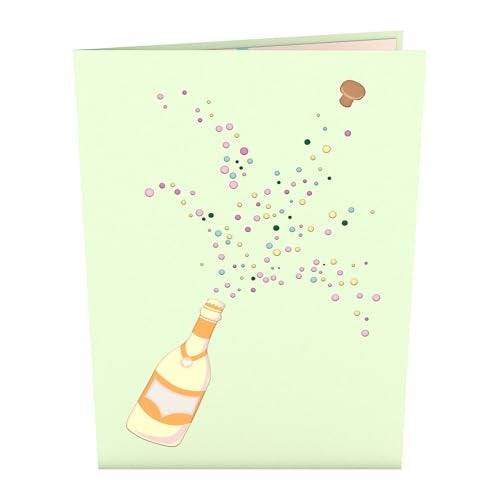 Lovepop Congratulations Pop-Up Card for Her and Him - 3D Greeting Cards for Boys, Girls, Men, Women - Champagne Pop - 5" x 7" Card - Blank Note Card & Envelope Included - Image 3