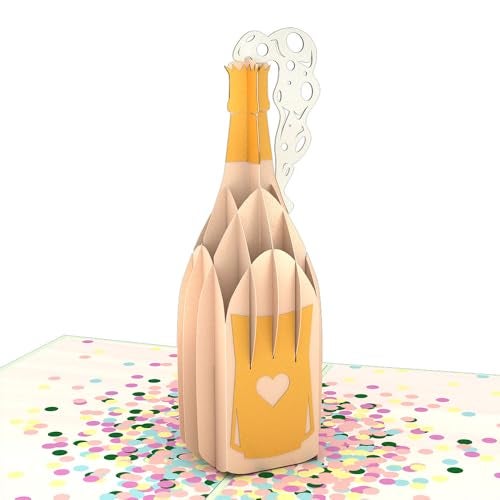 Lovepop Congratulations Pop-Up Card for Her and Him - 3D Greeting Cards for Boys, Girls, Men, Women - Champagne Pop - 5" x 7" Card - Blank Note Card & Envelope Included - Image 2