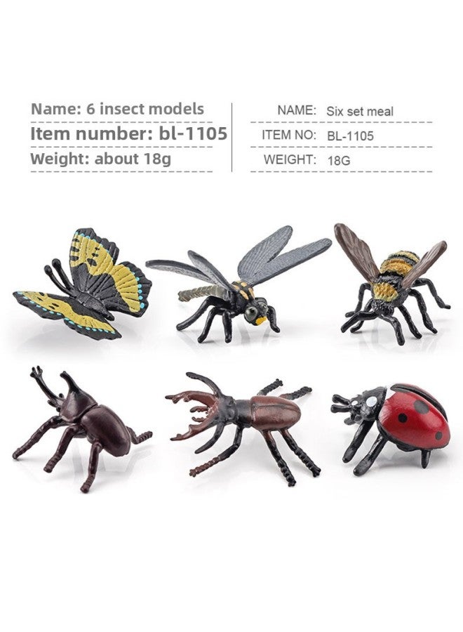 Simulation Solid Spider Unicorn Centipede Insect Model Children's Toy Butterfly Bee Animal Ornaments Sand Table-Color:T15712 Big Horned Flower Golden Turtle 32g