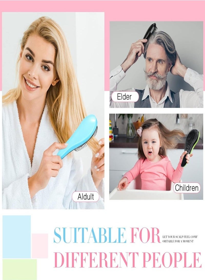 BEUTPATER 2 Pieces Anti static Hair Styling Brushes Detangling Combs for Women and Kids (Black And Pink) - Image 3