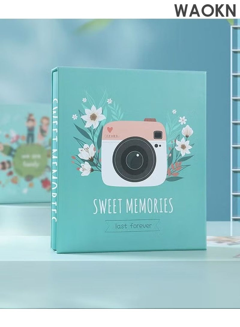 دبليو أيه أو كي أن ألبومات صور عائلية صغيرة محمولة، 200 جيب، مطبوع عليها ورق معدني، مقاس 6 بوصات، ألبوم صور متين محمول، مناسب للعائلة، حفلات الزفاف، السفر، الأولاد، البنات، هدايا أعياد الميلاد، لون أخضر. - Image 4