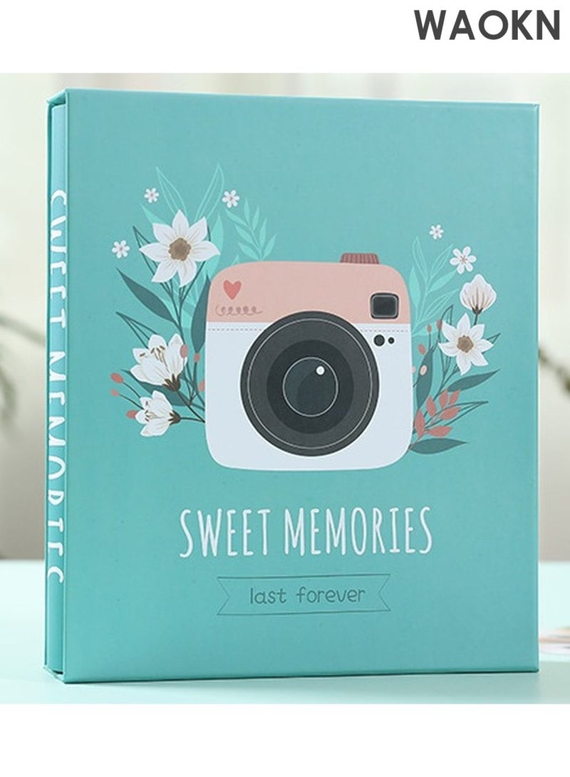 دبليو أيه أو كي أن ألبومات صور عائلية صغيرة محمولة، 200 جيب، مطبوع عليها ورق معدني، مقاس 6 بوصات، ألبوم صور متين محمول، مناسب للعائلة، حفلات الزفاف، السفر، الأولاد، البنات، هدايا أعياد الميلاد، لون أخضر. - Image 1