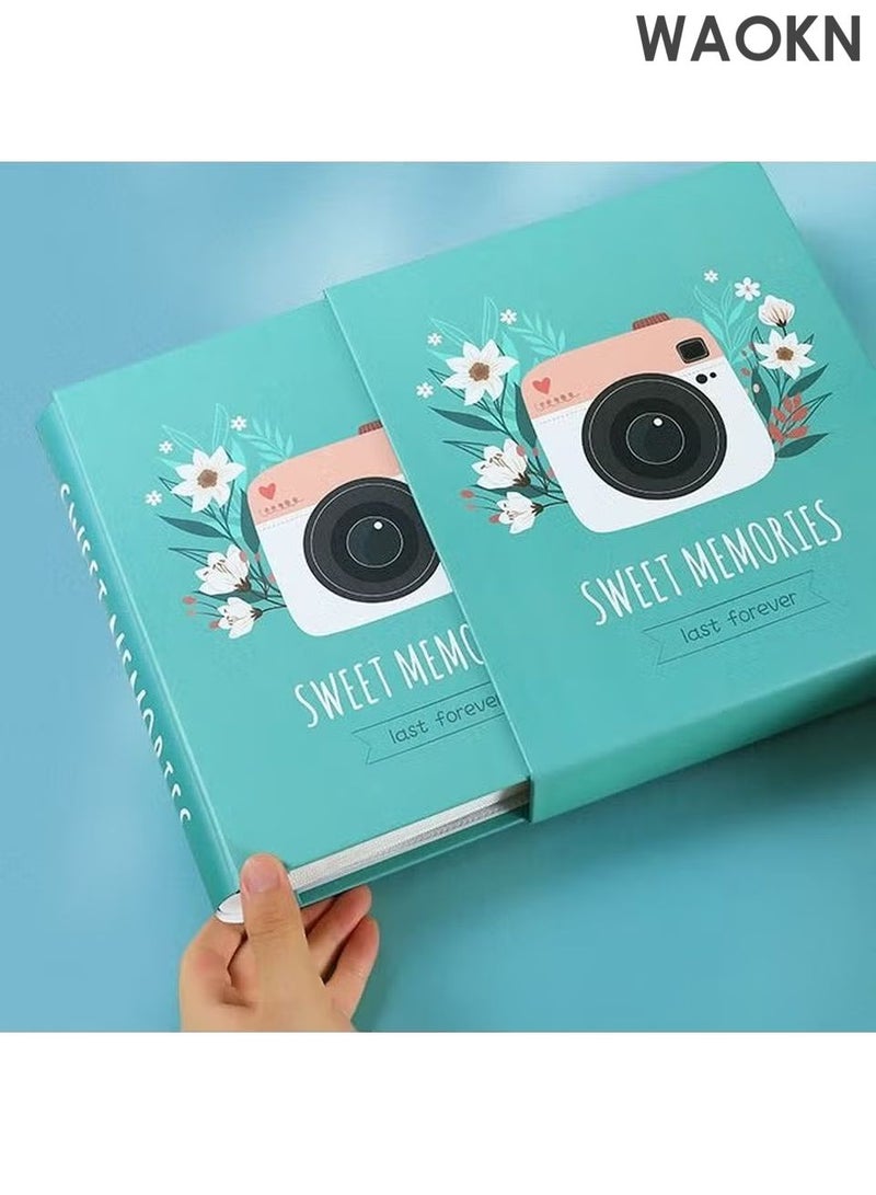 دبليو أيه أو كي أن ألبومات صور عائلية صغيرة محمولة، 200 جيب، مطبوع عليها ورق معدني، مقاس 6 بوصات، ألبوم صور متين محمول، مناسب للعائلة، حفلات الزفاف، السفر، الأولاد، البنات، هدايا أعياد الميلاد، لون أخضر. - Image 5