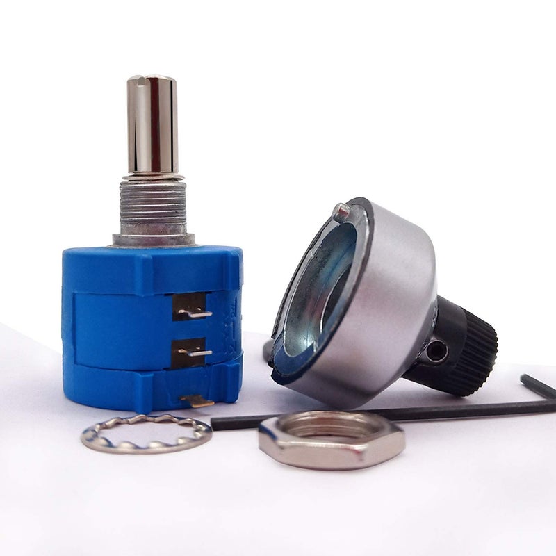 Taiss 3590S-2-103L 10K Potentiometer 10-Turn Multi Turn Rotary Wire Wound Precision Potentiometer, 10 Ring Adjustable Resistor Counting Dial Rotary Knob - Image 5