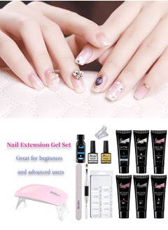 l&wen 14Pcs Nail Extension Gel Kit Natural Easy to Use Rapid Extension Convenient Long Lasting Nail Art Manicure Set for Home DIY Nail Salon for Beginners and Pros 6 Colors  - Image 2