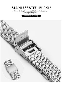 O Ozone Slim Metal Straps ompatible With Apple Watch Series 10 | Ultra 2 | 8 Ultra | 9 | 8 | 7 | 6 , 49/46/45/44/42mm Thin Narrow Stainless Steel Milanese Strap -Silver  - Image 5