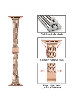 O Ozone Slim Metal Straps ompatible With Apple Watch Series 10 | Ultra 2 | 8 Ultra | 9 | 8 | 7 | 6 , 49/46/45/44/42mm Thin Narrow Stainless Steel Milanese Strap -Silver  - Image 2