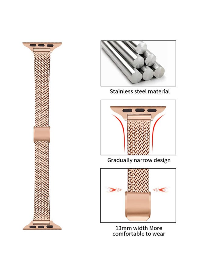 O Ozone Slim Metal Straps ompatible With Apple Watch Series 10 | Ultra 2 | 8 Ultra | 9 | 8 | 7 | 6 , 49/46/45/44/42mm Thin Narrow Stainless Steel Milanese Strap -Silver  - Image 2