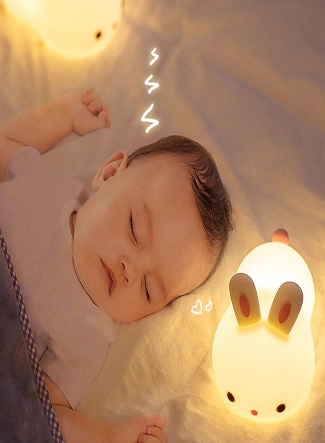 Zilloquil Bedside Companion Baby Room Decor, Rabbit Bedroom Decorative Nursery Lamp, Induction Portable Soft Silicone Cute,Style Lamp Rechargeable with Remote and Tap Control (Lovely Bunny) - Image 5