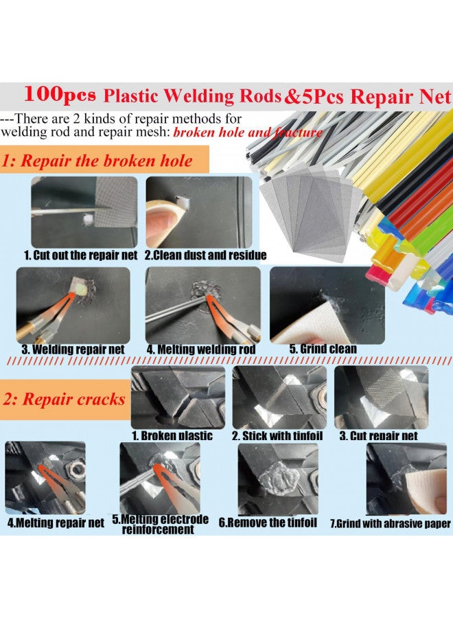 VCTSELITY Upgraded 220W Plastic Welder, 2 in 1 Plastic Welding Kit Plastic Repair Welder Kit 1000PCS Hot Stapler Soldering Gun with 100PCS Plastic Welding Rods Car Bumper Repair Kit for Most Plastic Repair - Image 3