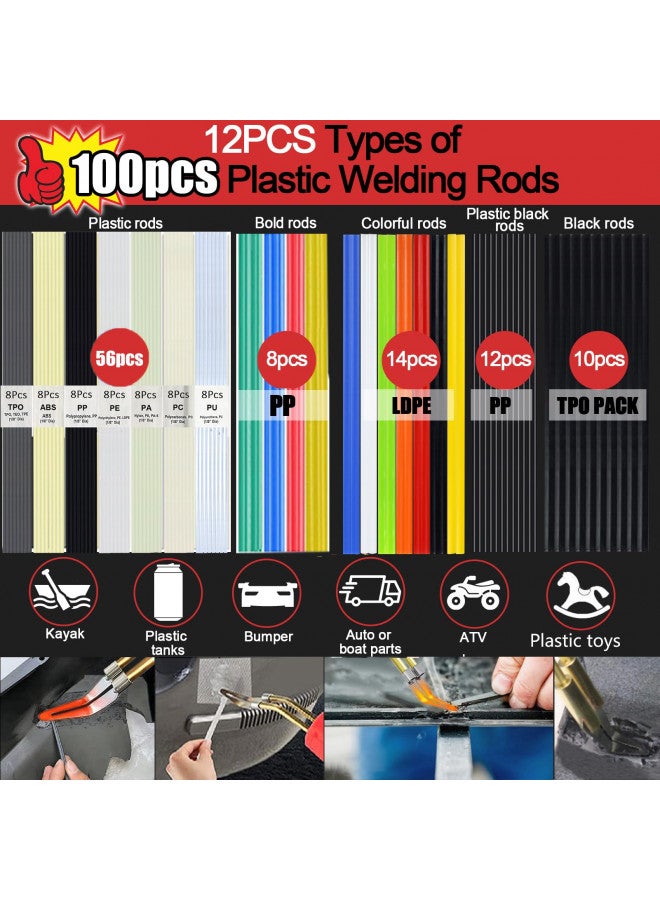 VCTSELITY Upgraded 220W Plastic Welder, 2 in 1 Plastic Welding Kit Plastic Repair Welder Kit 1000PCS Hot Stapler Soldering Gun with 100PCS Plastic Welding Rods Car Bumper Repair Kit for Most Plastic Repair - Image 4