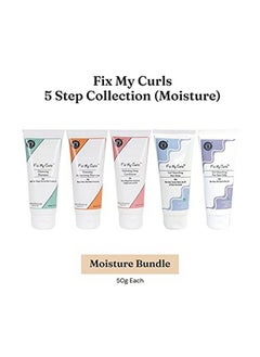 Fix My Curls 5 Steps Moisture Bundle With Cleansing Shampoo Everyday Moisturizing Shampoo Hydrating Deep Conditioner Flax Seed Gelly And Hair Butter For Curly (50Gm Each)  - Image 4