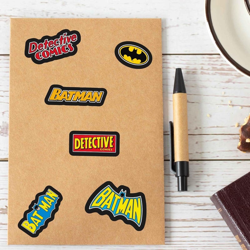 Open Road Brands DC Comics Batman Logos Adhesive Vinyl Decals - Nostalgic Set of 6 Batman Stickers for Car, Water Bottle or Laptop - Image 5