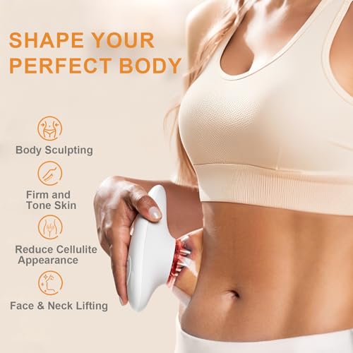 MASIKETEC Body Sculpting Machine, Professional Cordless Handheld Massager Electric Cupping Therapy Massager – for Belly, Waist, Arms, Leg, Home Tool for Women (White) - Image 2