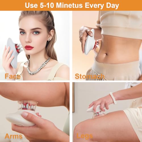 MASIKETEC Body Sculpting Machine, Professional Cordless Handheld Massager Electric Cupping Therapy Massager – for Belly, Waist, Arms, Leg, Home Tool for Women (White) - Image 5