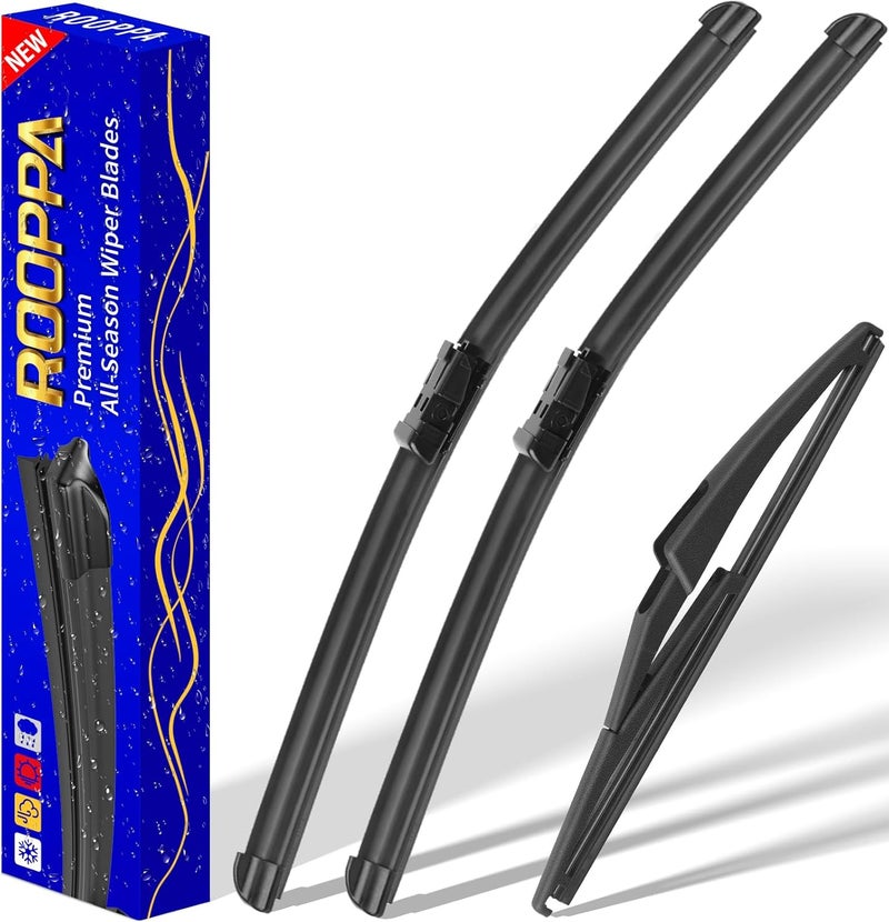 Rooppa 3 wipers Replacement for 2015-2020 jeep renegade, Windshield Wiper Blades Original Equipment Replacement - 22/20/11 (Set of 3) Top Lock - Image 1