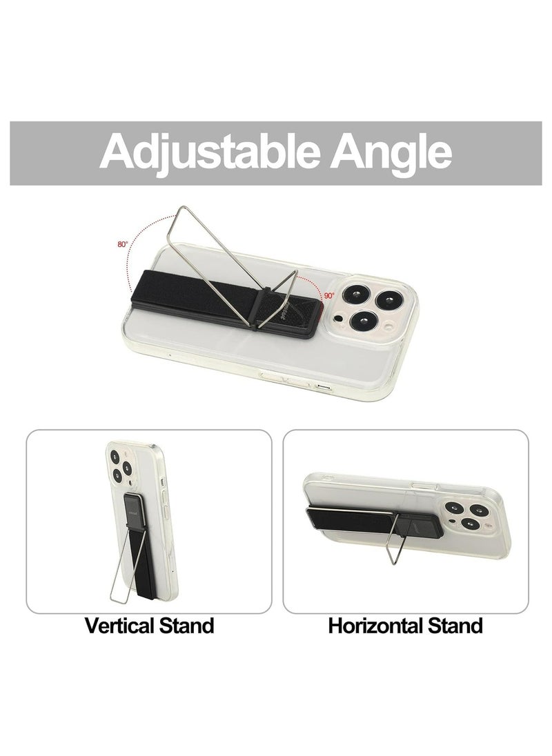 Oasisgalore - 4 Pieces Phone Grip Strap Telescopic Phone Kickstand Elastic Finger Holer Hand Strap Adhesive Loop for Phone Grip with Stand Fit Most Smartphones - Image 1