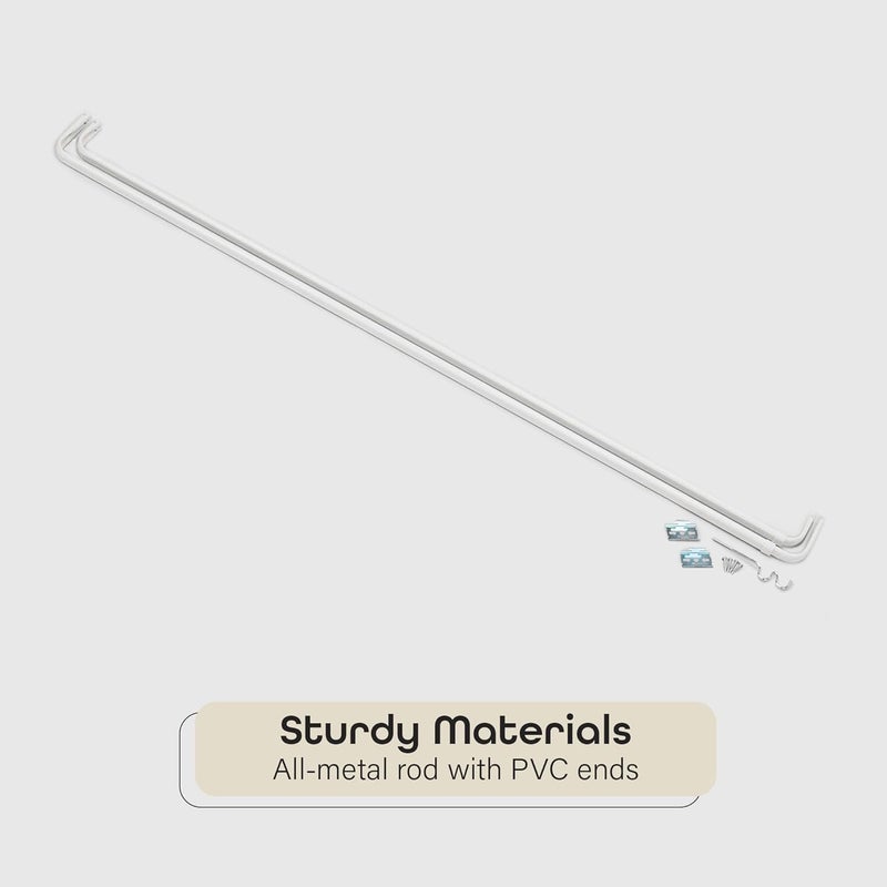 Achim Fantasia 48-86 Inch Adjustable Width Double Curtain Rod for Windows with Brackets & Hardware - Easy to Install - Image 5