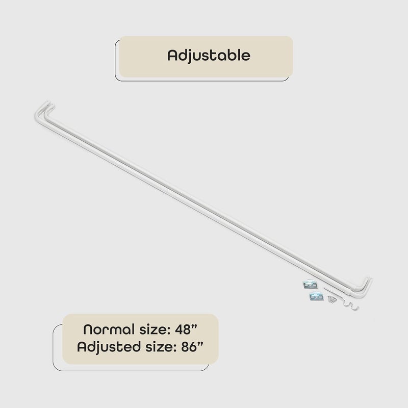 Achim Fantasia 48-86 Inch Adjustable Width Double Curtain Rod for Windows with Brackets & Hardware - Easy to Install - Image 3