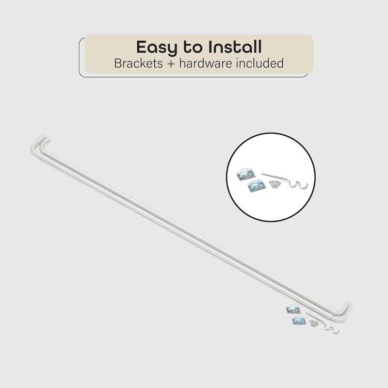 Achim Fantasia 48-86 Inch Adjustable Width Double Curtain Rod for Windows with Brackets & Hardware - Easy to Install - Image 4