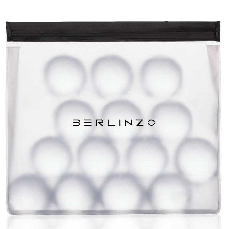 BERLINZO Large Reusable Ice Storage Bag - Freezer Safe Leak Proof Silicone and Plastic-Free Lunch Bag for Ice and Food Storage - BPA-Free XL Size - Image 1