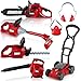 Arrowbash 7 Pcs Toy Leaf Blower Lawn Trimmer Toy Chainsaw Lawn Cutter Push Mower Battery Set with Masks and Earmuffs Gardening Tool Set Christmas Birthday Gifts for Boys and Girls - Image 2