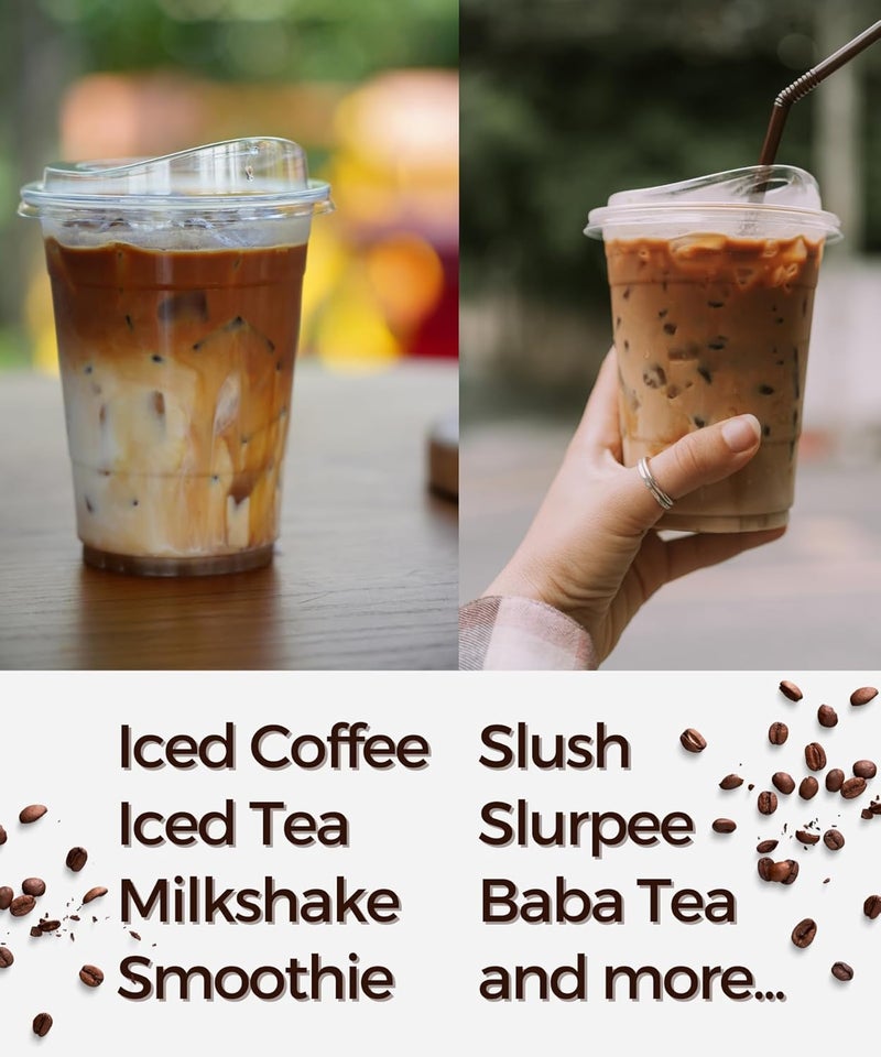 Aatriet 16 oz Clear Plastic Cups with Strawless-Sip-Lids, 25 Sets Disposable Cup Plastic Iced Coffee Cups, To Go Cup with Sip Through Lids for Smoothie, Milkshake, Cold Drinks for Party, Wedding, Event - Image 5